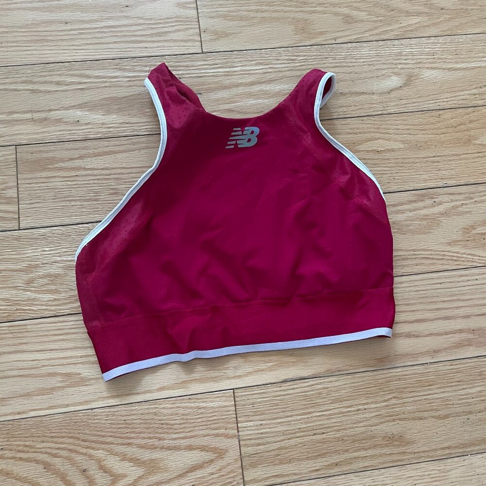 new balance q speed crop running sports bra